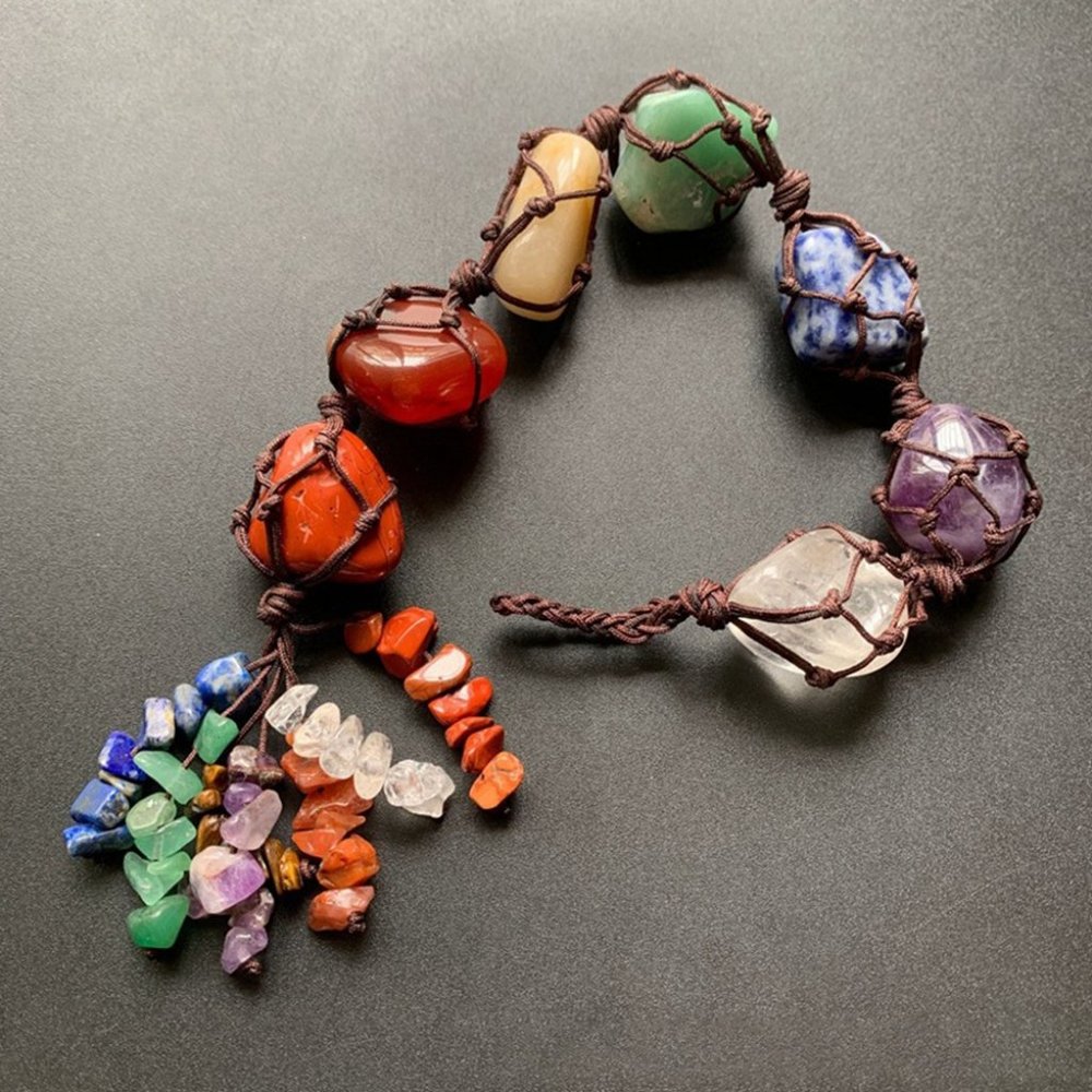 7 Chakra Stone Crystal Car Hanging Ornament Home Window Decoration Pendant